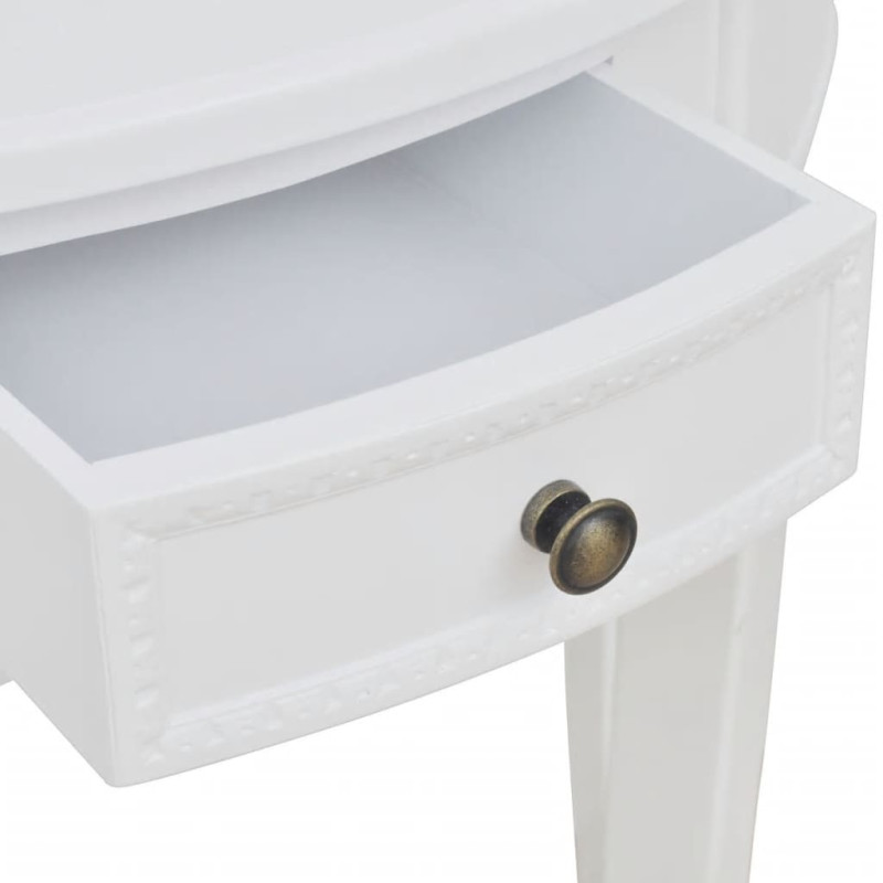 Produktbild för Konsolbord med låda halvrund vit
