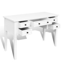 Miniatyr av produktbild för Skrivbord med 5 lådor vit