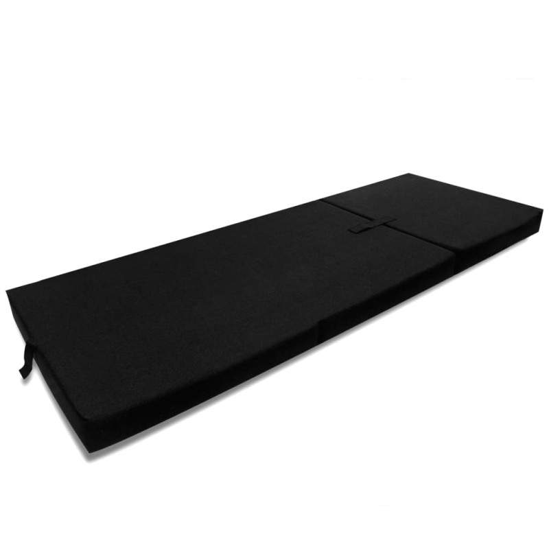 Produktbild för Tredelad skummadrass 190 x 70 x 9 cm svart