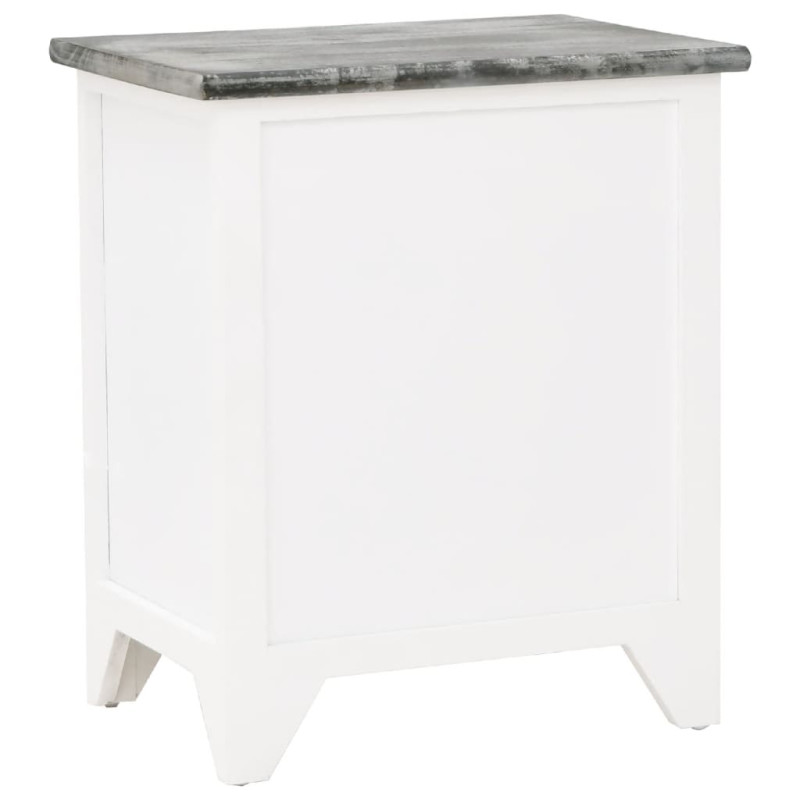 Produktbild för Sängbord 2 st med 2 lådor grå och vit
