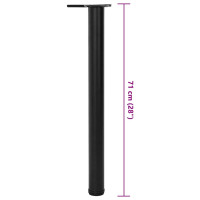 Produktbild för 4 Höjdjusterbara bordsben i svart 710 mm