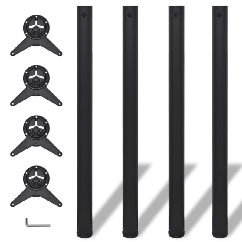 Produktbild för Höjdjusterbara bordsben 4 st 870 mm svart