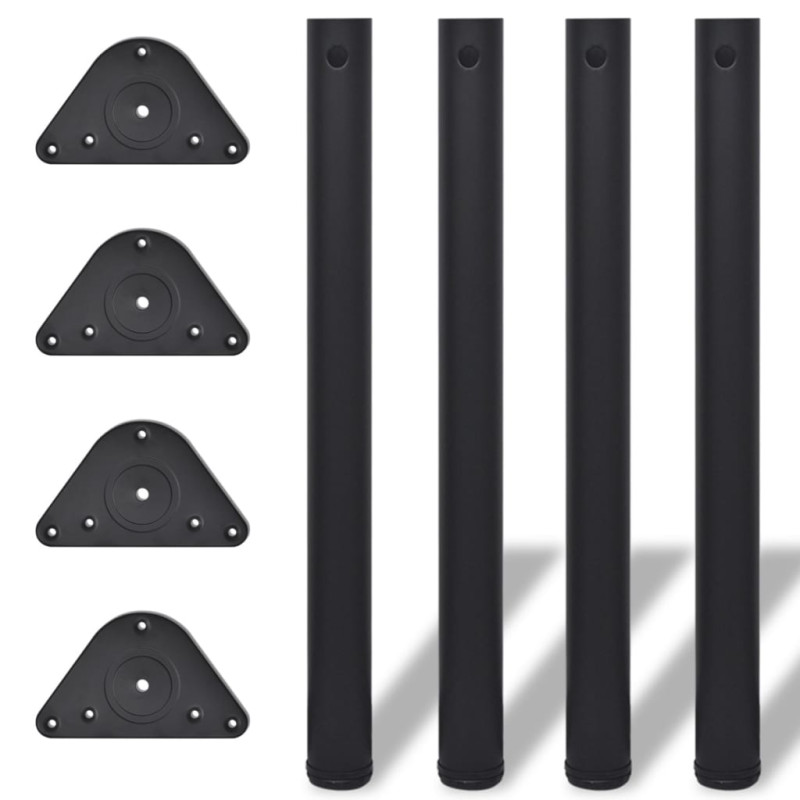 Produktbild för 4 Höjdjusterbara bordsben i svart 710 mm