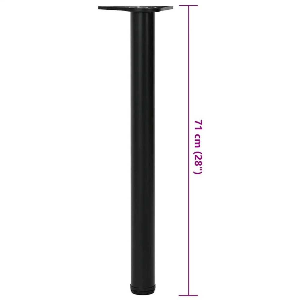 Produktbild för 4 Höjdjusterbara bordsben i svart 710 mm