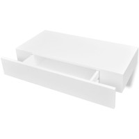 Miniatyr av produktbild för Flytande vägghylla med 1 låda MDF vit