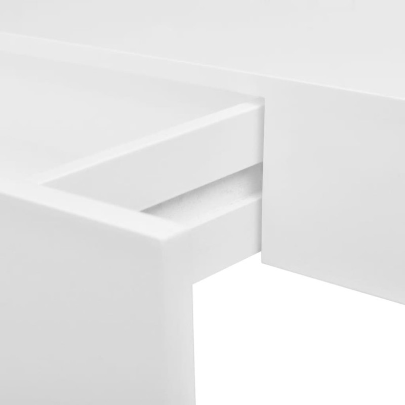Produktbild för Flytande vägghylla med 1 låda MDF vit
