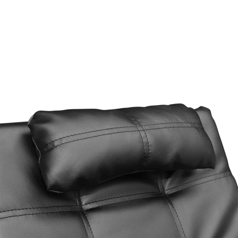 Produktbild för Schäslong med kudde svart konstläder