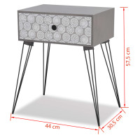 Miniatyr av produktbild för Sängbord med 1 låda rektangulär grå