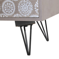 Miniatyr av produktbild för Sängbord med 3 lådor grå och brun