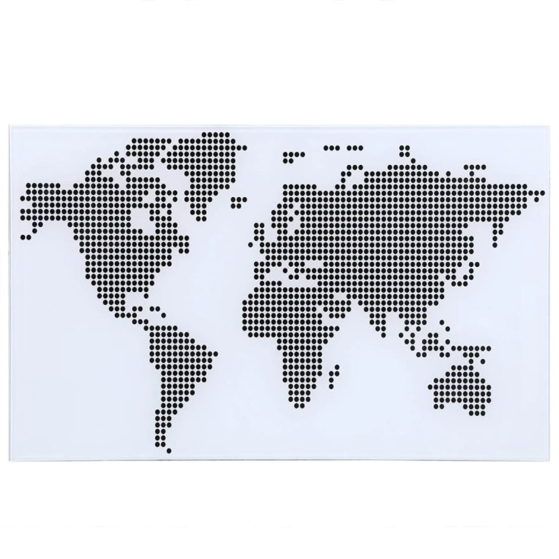 Produktbild för Skrivbord i glas med världskarta-design