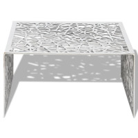 Produktbild för Soffbord geometrisk design aluminium silver