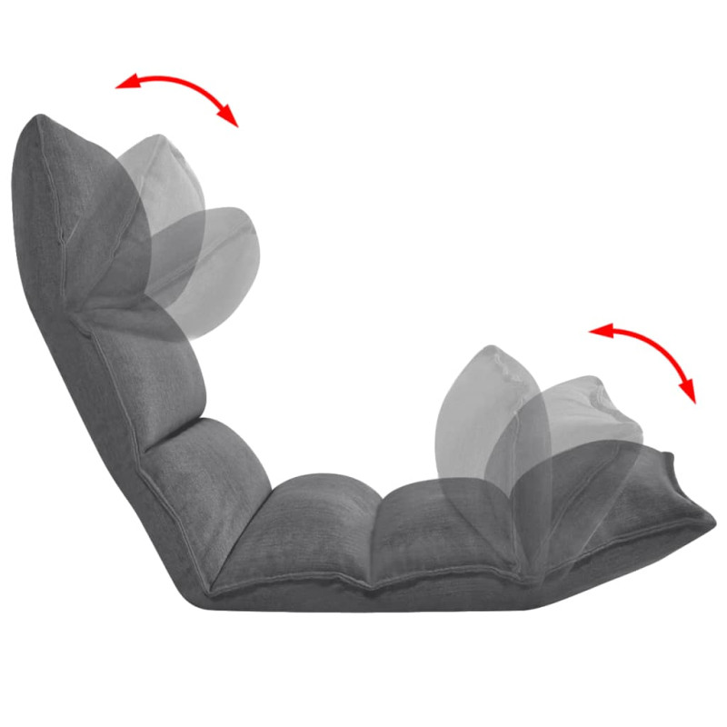Produktbild för Golvstol vikbar tyg grå