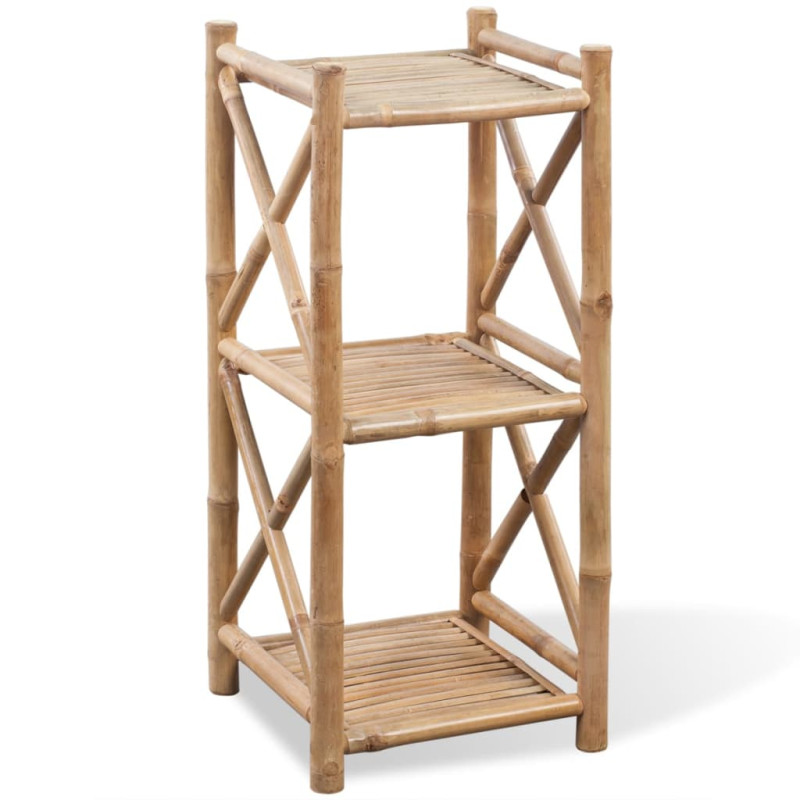 Produktbild för Fyrkantig hylla i bambu 3 våningar