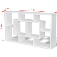 Miniatyr av produktbild för Flytande vägghylla med 8 fack vit