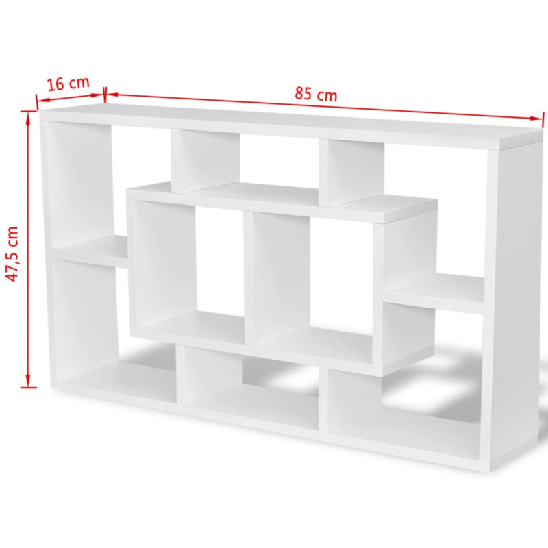 Produktbild för Flytande vägghylla med 8 fack vit