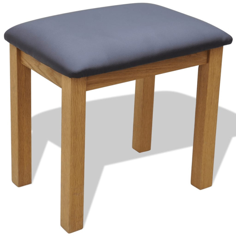 Produktbild för Toalettbord med pall massiv ek