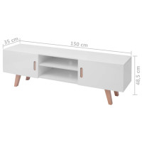 Produktbild för TV-bänk MDF 150x35x48,5 cm högglans vit
