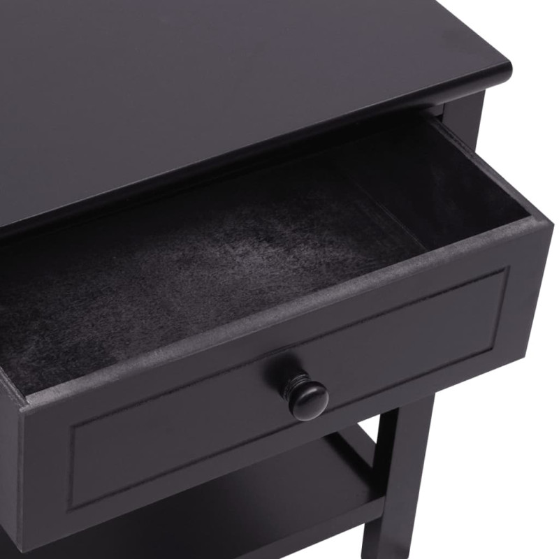 Produktbild för Nattduksbord trä svart