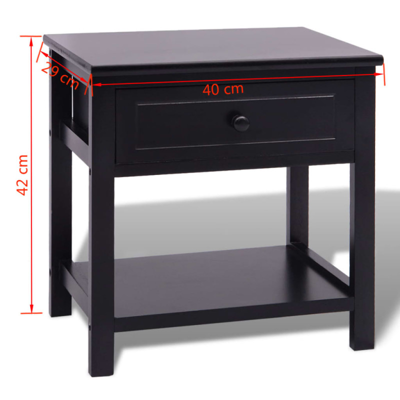 Produktbild för Nattduksbord trä svart