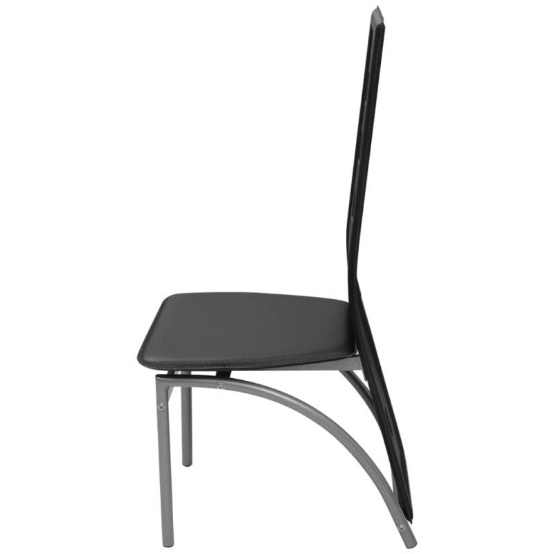 Produktbild för Matbord och stolar 5 delar svart