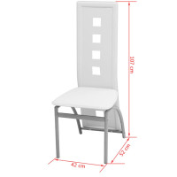 Produktbild för Matbord och stolar 5 delar vit