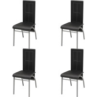 Miniatyr av produktbild för Matbord och stolar 5 delar svart