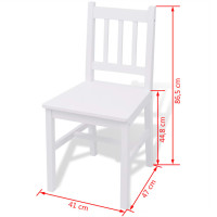 Miniatyr av produktbild för Matbord och stolar 3 delar furu vit