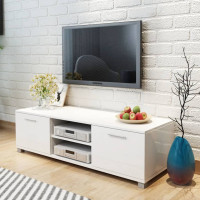 Miniatyr av produktbild för Tv-bänk högglans vit 120x40,5x35 cm