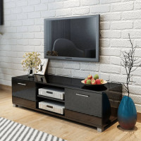 vidaXL TV-bänk högglans svart 120x40,3x34,7 cm