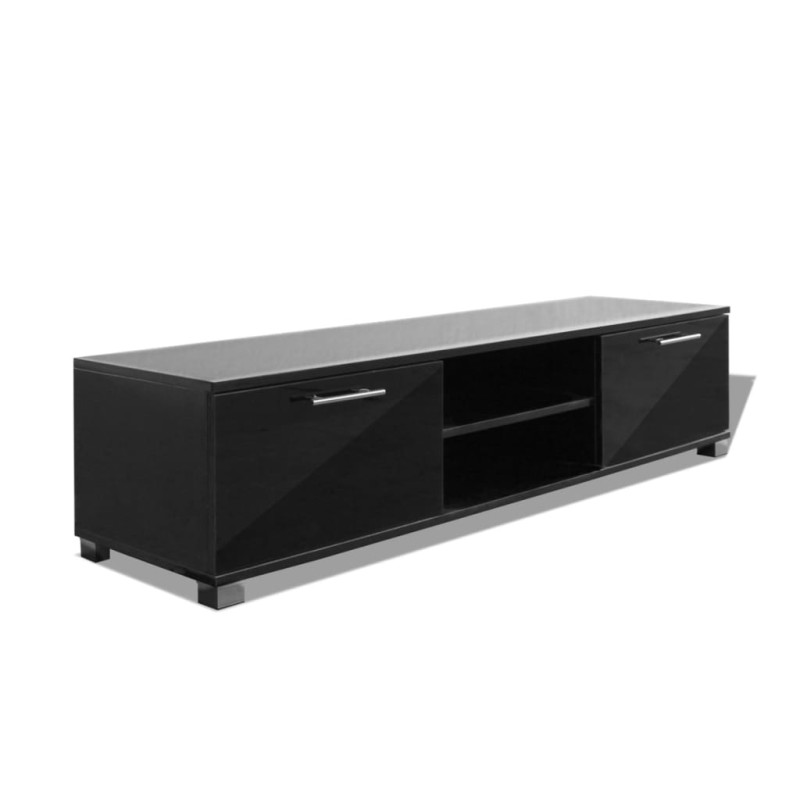 Produktbild för Tv-bänk högglans svart 120x40,5x35 cm