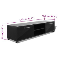 Miniatyr av produktbild för Tv-bänk högglans svart 120x40,5x35 cm