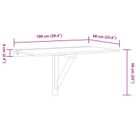 Produktbild för Väggmonterat klaffbord 100x60 cm ek
