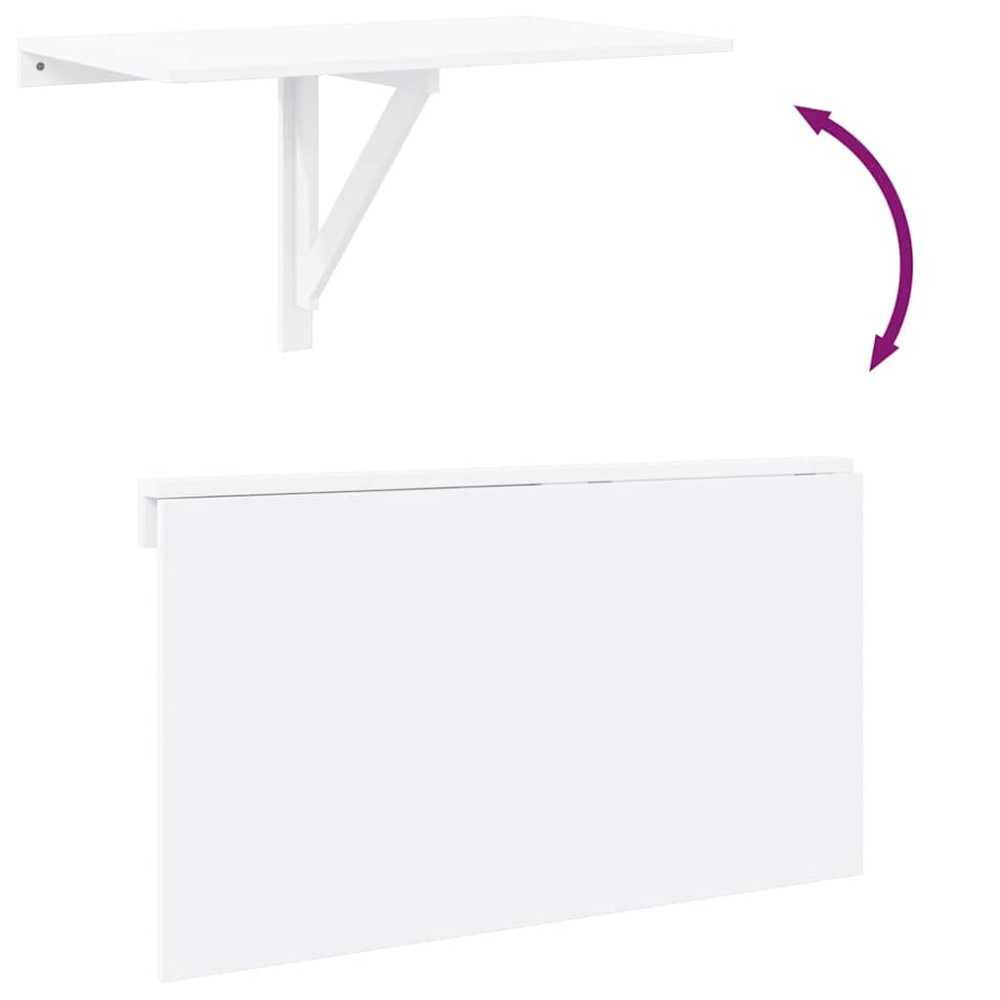 Produktbild för Vägghängt fällbord vit 100x60 cm