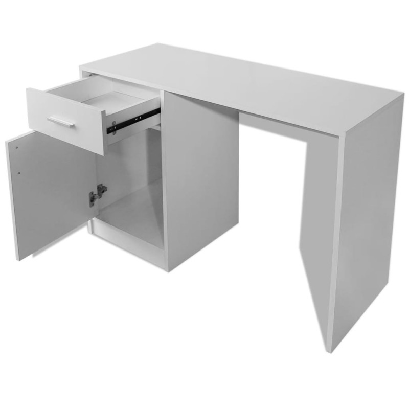 Produktbild för Skrivbord med låda och skåp vit 100x40x73 cm
