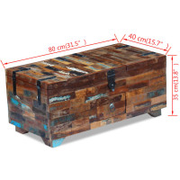 Produktbild för Kistbord massivt återvunnet trä 80x40x35 cm