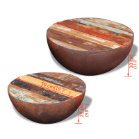 Miniatyr av produktbild för Skålformade soffbord återvunnet massivt trä 2 st
