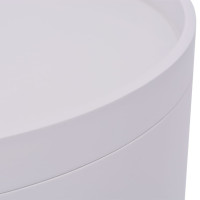 Produktbild för Sidobord med bricka rund 39,5x44,5 cm vit