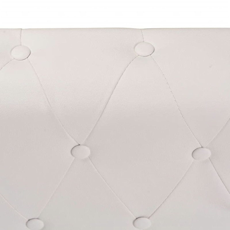 Produktbild för Hörnsoffa 5-sitsig Chesterfield konstläder vit