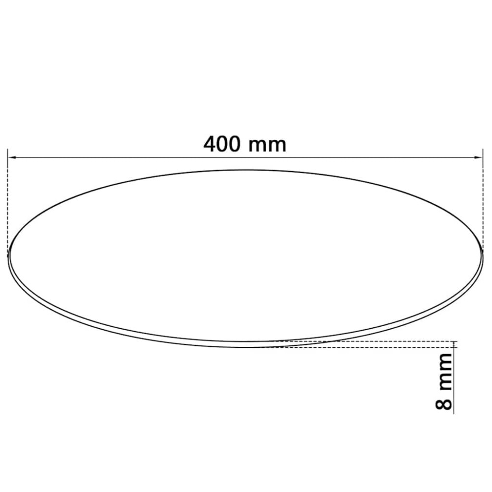 Produktbild för Bordsskiva härdat glas rund 400 mm