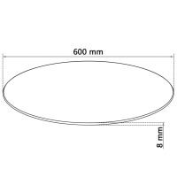 Produktbild för Bordsskiva i härdat glas 600 mm rund