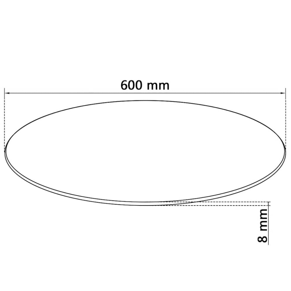 Produktbild för Bordsskiva i härdat glas 600 mm rund
