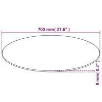 Produktbild för Bordsskiva härdat glas rund 700 mm