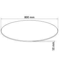 Produktbild för Bordsskiva härdat glas rund 80 cm