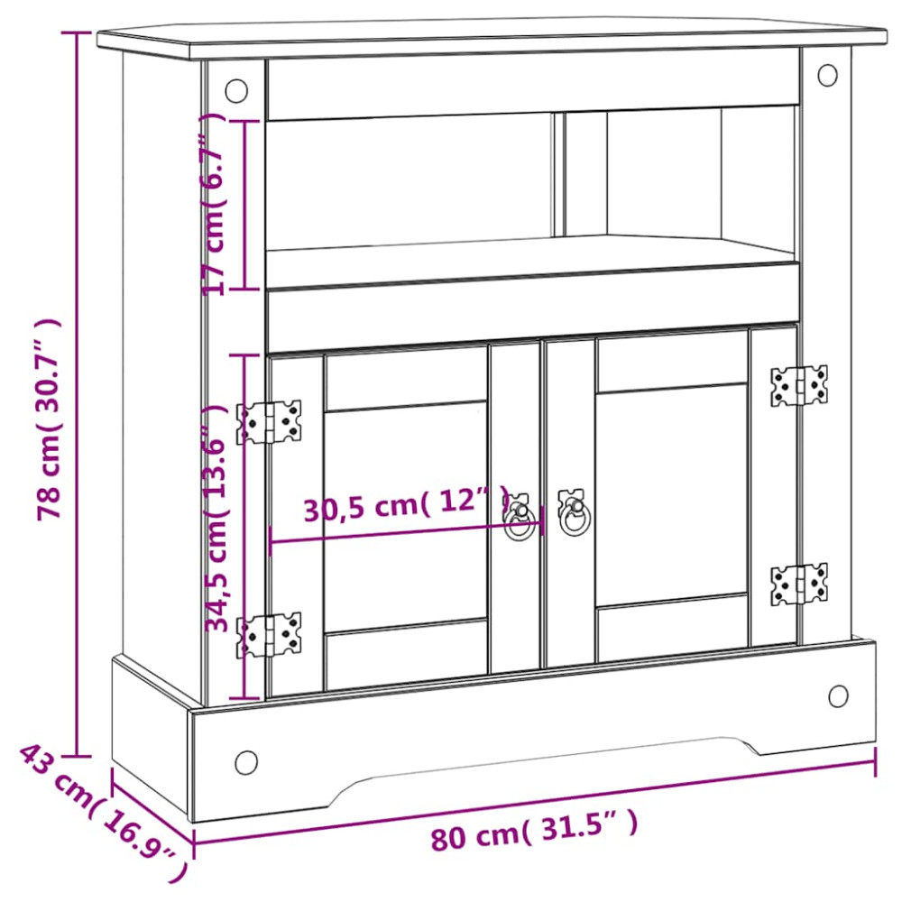 Produktbild för Konsolbord mexikansk Coronastil furu 80x43x78 cm