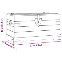 Produktbild för Förvaringskista mexikansk Coronastil furu 91x49,5x47 cm