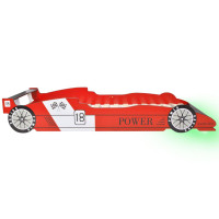 Miniatyr av produktbild för LED Barnsäng racerbil 90x200 cm röd