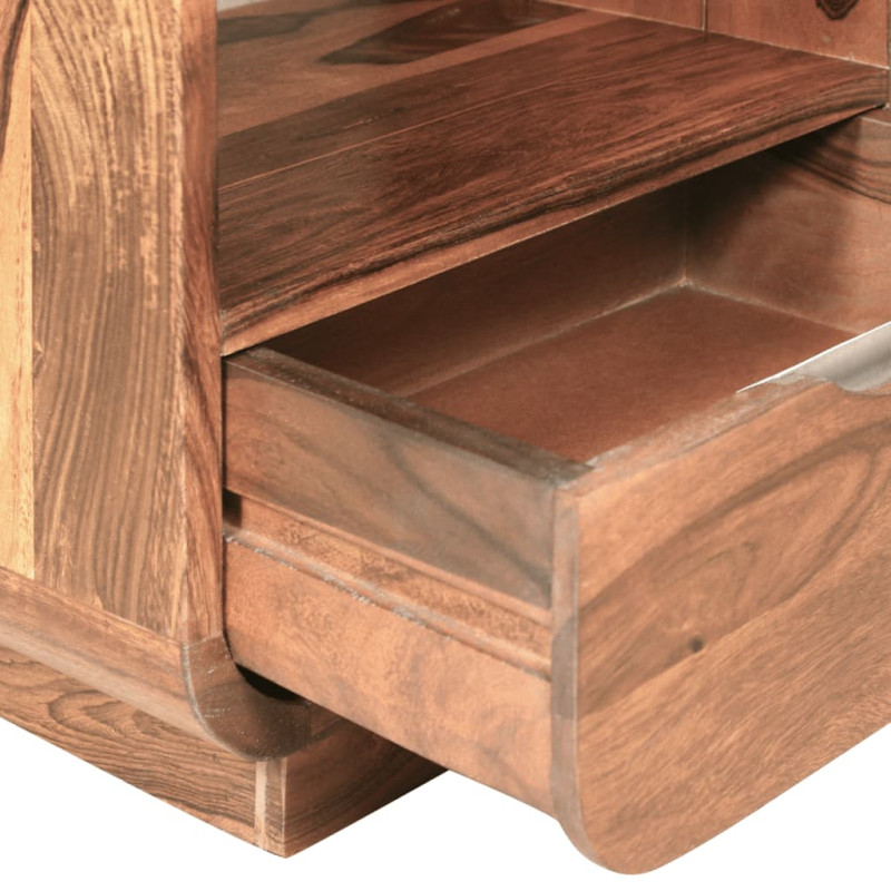 Produktbild för Sängbord med låda 2 st massivt sheshamträ 40x30x50 cm