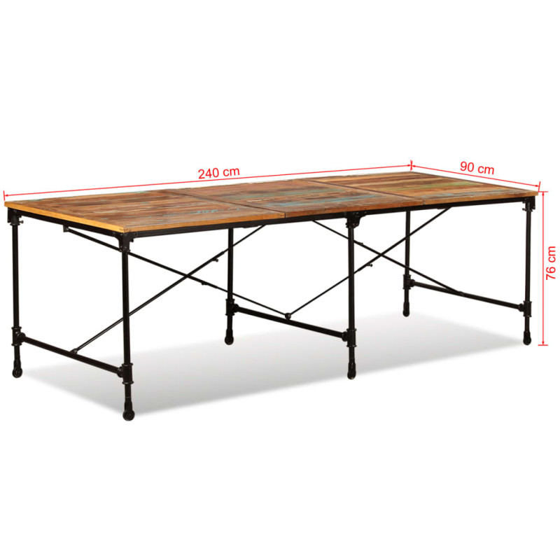 Produktbild för Matbord i massivt återvunnet trä 240 cm