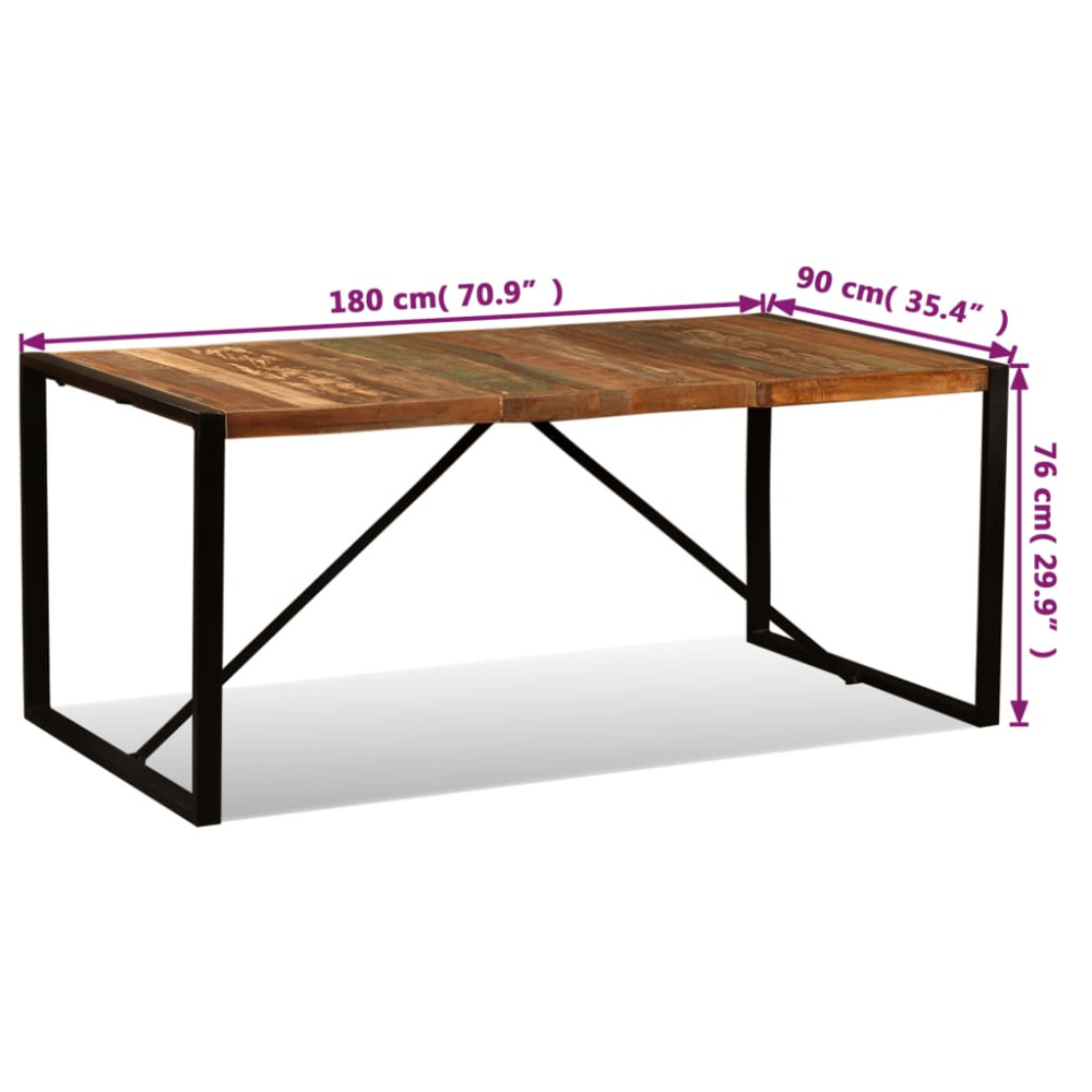 Produktbild för Matbord i massivt återvunnet trä 180 cm