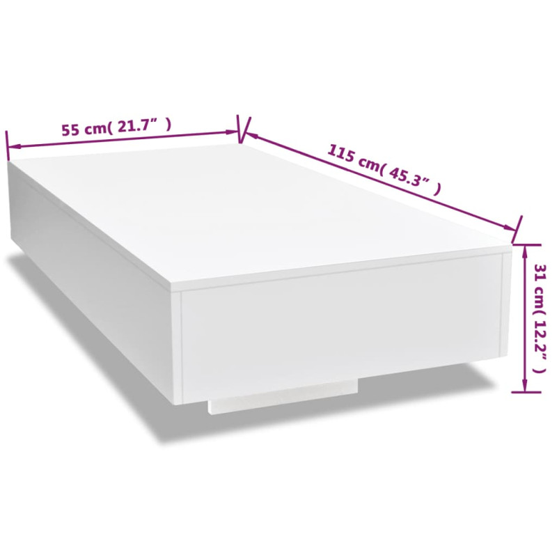 Produktbild för Soffbord högglans vit